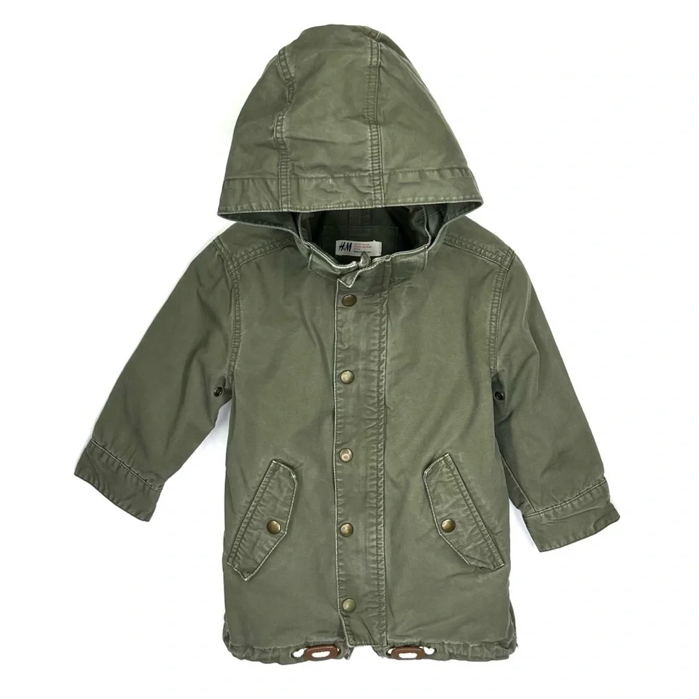 H&M Little Kids Field Jacket Army Olive Green Size 3Y-4Y